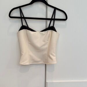 Reformation Cream Bustier Cami with Black Trim